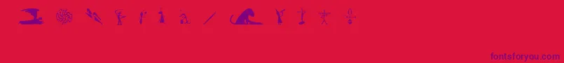 GutoLacazPw-Schriftart – Violette Schriften auf rotem Hintergrund