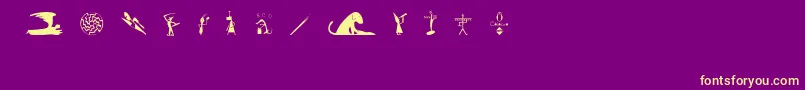 GutoLacazPw Font – Yellow Fonts on Purple Background
