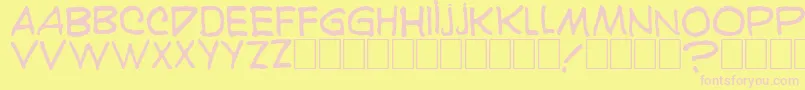 フォントKaraoglan – ピンクのフォント、黄色の背景