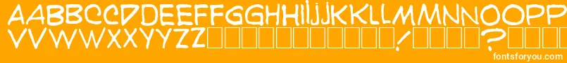 Karaoglan Font – White Fonts on Orange Background