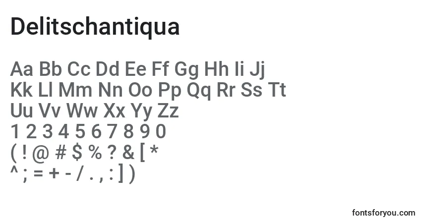 Czcionka Delitschantiqua – alfabet, cyfry, specjalne znaki