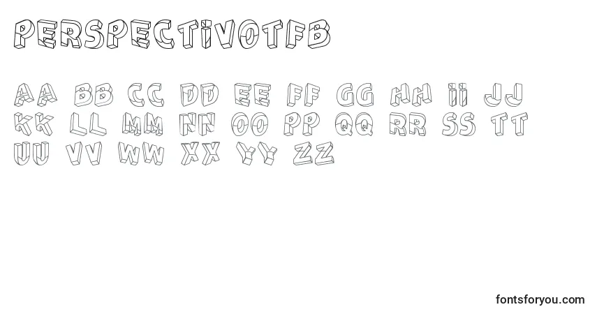 Czcionka PerspectivoTfb – alfabet, cyfry, specjalne znaki