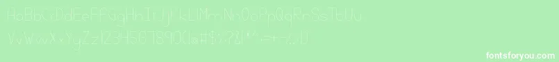 フォントLinlegreyregular – 緑の背景に白い文字