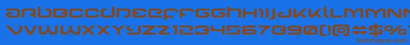 Gunrunnerexpand Font – Brown Fonts on Blue Background