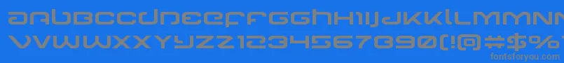 Gunrunnerexpand Font – Gray Fonts on Blue Background
