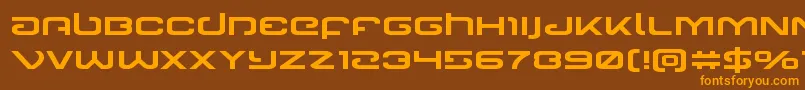 Gunrunnerexpand Font – Orange Fonts on Brown Background