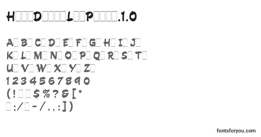 HandDrawnLetPlain.1.0 Font – alphabet, numbers, special characters