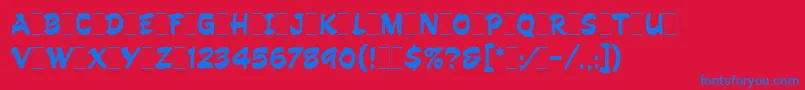 HandDrawnLetPlain.1.0 Font – Blue Fonts on Red Background