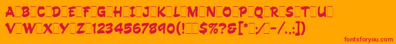 フォントHandDrawnLetPlain.1.0 – オレンジの背景に赤い文字