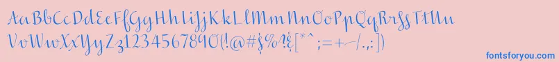 フォントInscreamingcolor – ピンクの背景に青い文字