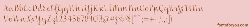 Inscreamingcolor-Schriftart – Braune Schriften auf rosa Hintergrund