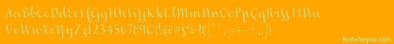 Inscreamingcolor-Schriftart – Grüne Schriften auf orangefarbenem Hintergrund