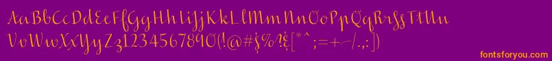 Inscreamingcolor-Schriftart – Orangefarbene Schriften auf violettem Hintergrund
