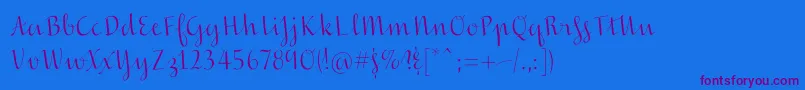 Inscreamingcolor-Schriftart – Violette Schriften auf blauem Hintergrund