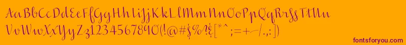 Inscreamingcolor-fontti – violetit fontit oranssilla taustalla