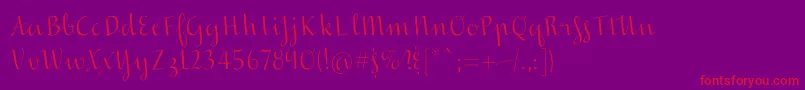 Inscreamingcolor-Schriftart – Rote Schriften auf violettem Hintergrund