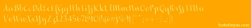 Fonte Inscreamingcolor – fontes amarelas em um fundo laranja