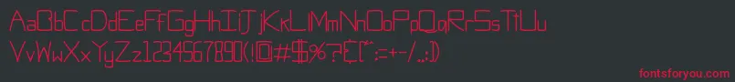 フォントObtiSans – 黒い背景に赤い文字