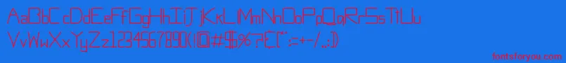 フォントObtiSans – 赤い文字の青い背景
