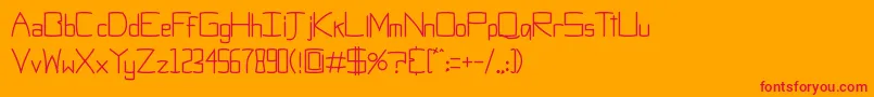 ObtiSans-Schriftart – Rote Schriften auf orangefarbenem Hintergrund