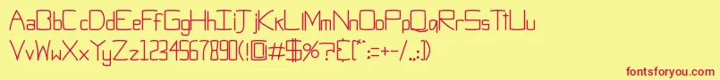 フォントObtiSans – 赤い文字の黄色い背景