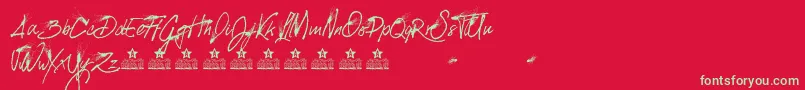 SplattedPersonalUse Font – Green Fonts on Red Background