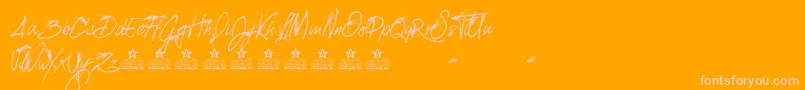 SplattedPersonalUse-Schriftart – Rosa Schriften auf orangefarbenem Hintergrund