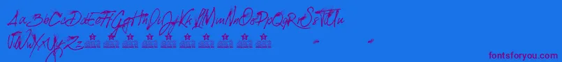 SplattedPersonalUse Font – Purple Fonts on Blue Background