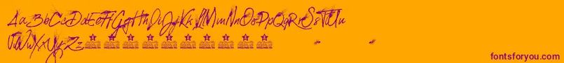 SplattedPersonalUse-Schriftart – Violette Schriften auf orangefarbenem Hintergrund