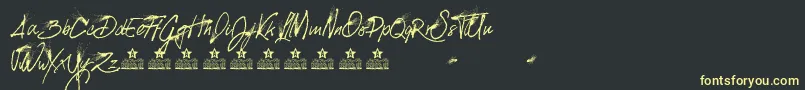 SplattedPersonalUse Font – Yellow Fonts on Black Background