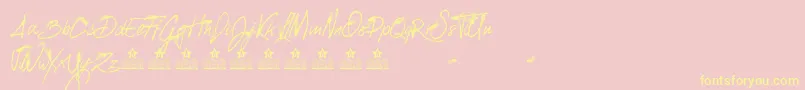 SplattedPersonalUse Font – Yellow Fonts on Pink Background