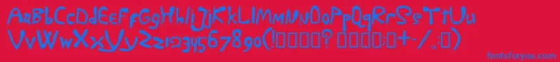 MartyBold Font – Blue Fonts on Red Background