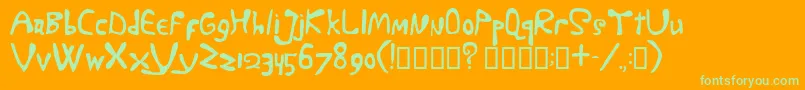 MartyBold Font – Green Fonts on Orange Background