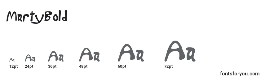 MartyBold Font Sizes