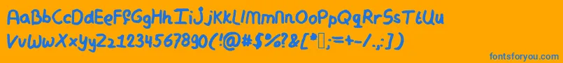 Шрифт Mymessyhandwriting – синие шрифты на оранжевом фоне