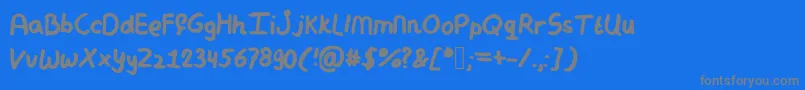 Czcionka Mymessyhandwriting – szare czcionki na niebieskim tle