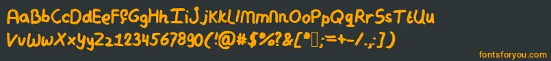 Mymessyhandwriting Font – Orange Fonts on Black Background