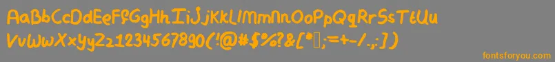 Mymessyhandwriting-fontti – oranssit fontit harmaalla taustalla