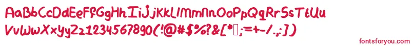 Mymessyhandwriting Font – Red Fonts on White Background