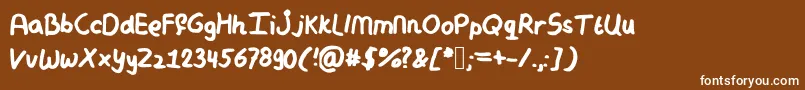 Mymessyhandwriting Font – White Fonts on Brown Background