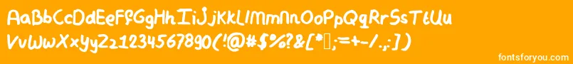 Fonte Mymessyhandwriting – fontes brancas em um fundo laranja