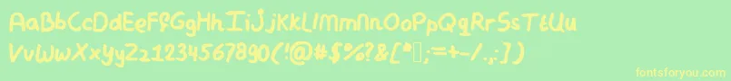 fuente Mymessyhandwriting – Fuentes Amarillas Sobre Fondo Verde