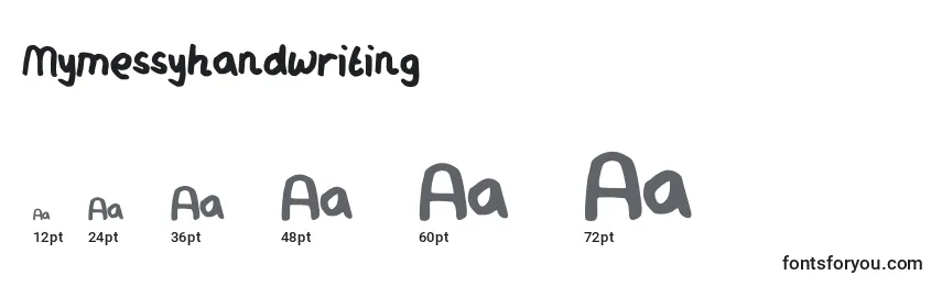 Размеры шрифта Mymessyhandwriting