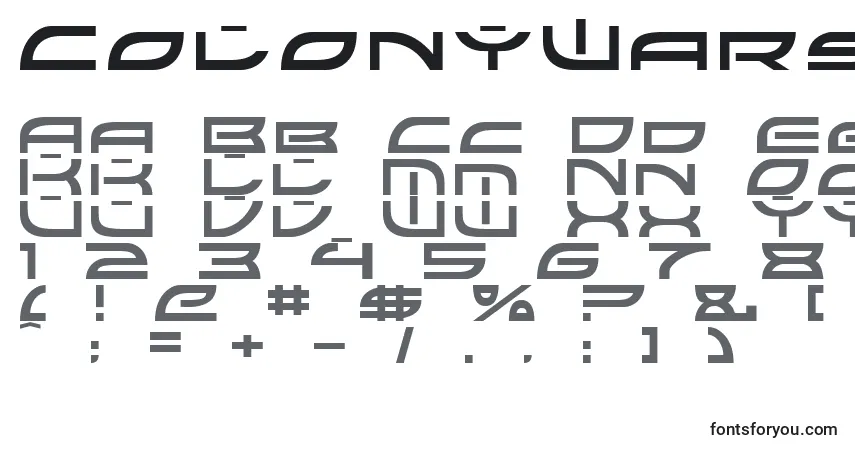 Шрифт ColonyWarsNormal – алфавит, цифры, специальные символы