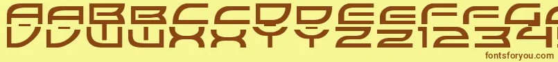 フォントColonyWarsNormal – 茶色の文字が黄色の背景にあります。