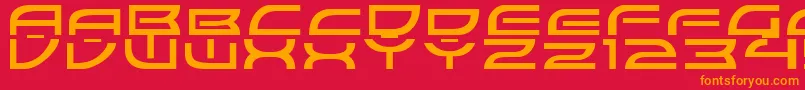 フォントColonyWarsNormal – 赤い背景にオレンジの文字