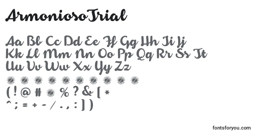 ArmoniosoTrial Font – alphabet, numbers, special characters