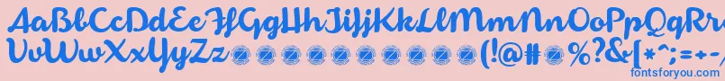 ArmoniosoTrial Font – Blue Fonts on Pink Background