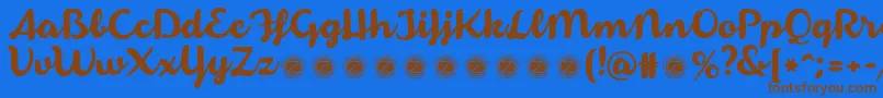 ArmoniosoTrial Font – Brown Fonts on Blue Background