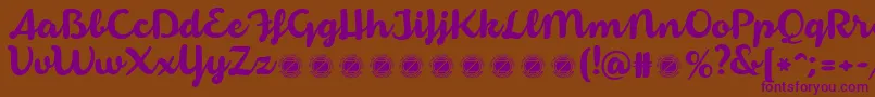 ArmoniosoTrial Font – Purple Fonts on Brown Background